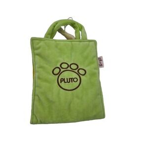 Disney Tote A Tale Pluto Soft Plush Book Tote Baby Toy Green Yellow Bone Pattern